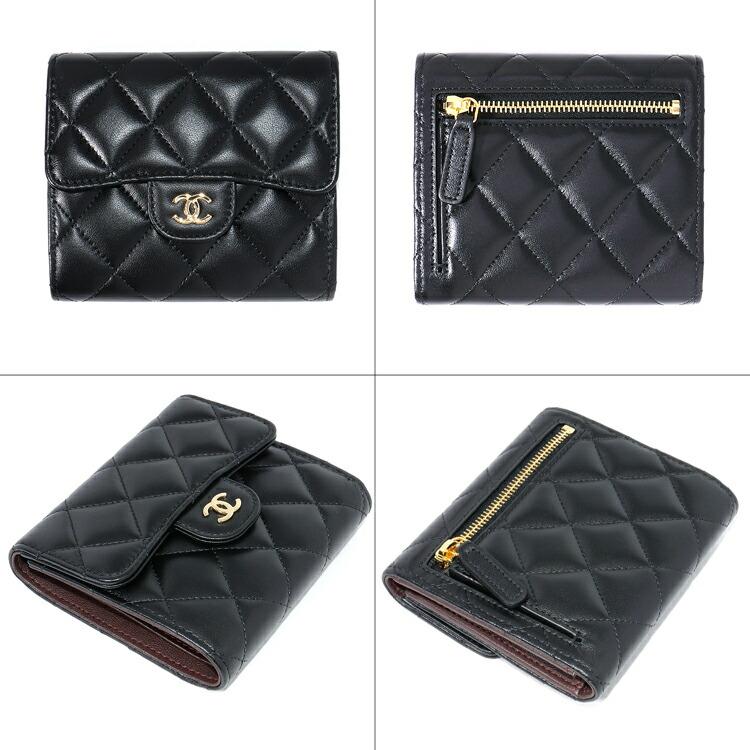 CHANEL（シャネル） マトラッセ ラムスキン 3つ折り財布 ミニ財布 小銭