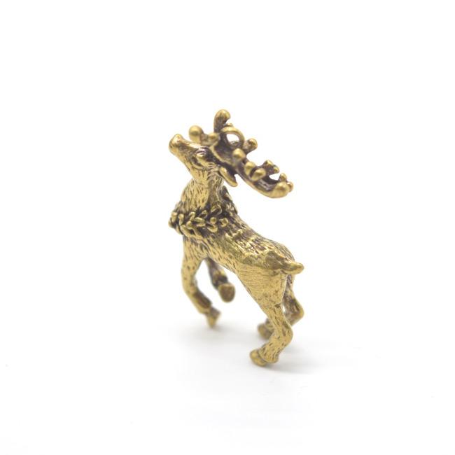 メール便OK】 鹿 シカ 銅製置物 ミニチュアサイズ 風水インテリア 3.5