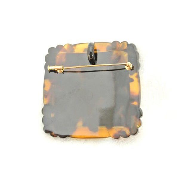 べっ甲 カメオ ベルニーチェ作 ブローチ K18 長寿 縁起物 : 横浜中華街