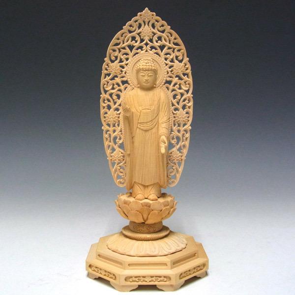 阿弥陀如来 立像 高さ26cm 桧製 木彫り 仏像 : 仏像と縁起物の専門店