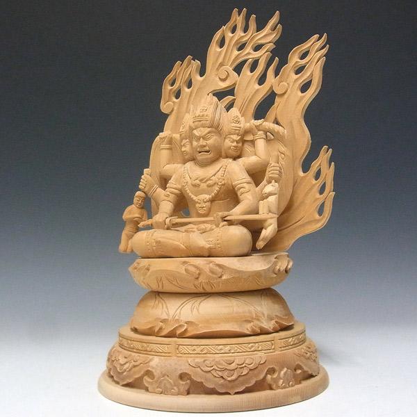 三面大黒天 高さ32cm 桧製 木彫り 仏像 : 仏像と縁起物の専門店 龍祥