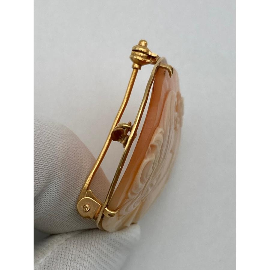 K18 シェルカメオ ブローチ 女性の横顔 中古 D4 : 京都リサイクル王国