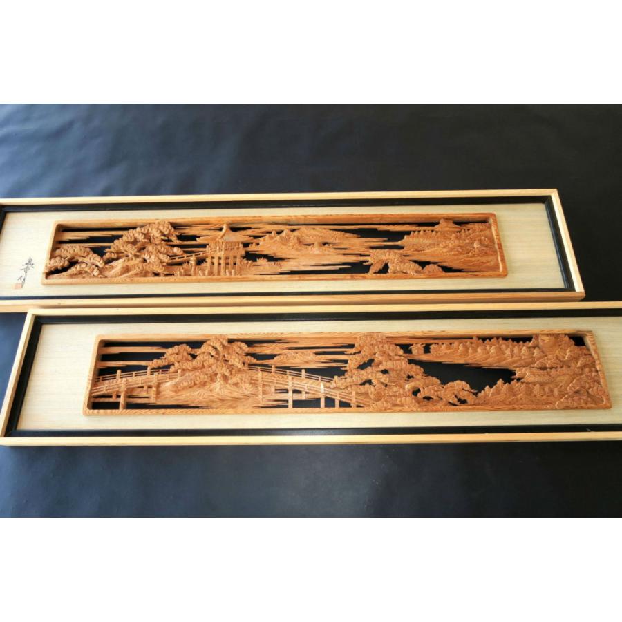 欄間 建具 欄間彫刻 【1点もの商品】【新品】 高級手彫り欄間2間1組