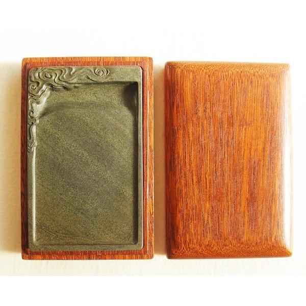 歙州硯 魚子紋硯 6インチ 行雲流水硯 すずり 歙硯 : 書道用品 緑風店