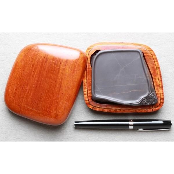 端渓硯 老坑 清空硯 86×75×27mm 一点物 すずり : 書道用品 緑風店