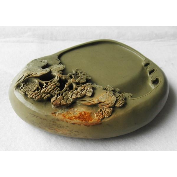 緑端渓硯 山水硯 8吋 一点物 すずり : 書道用品 緑風店 - 通販 - Yahoo