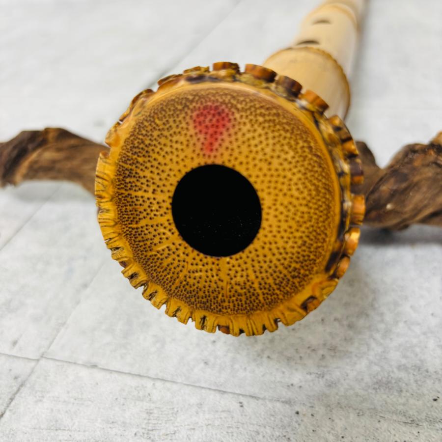 尺八 林山 銘 1.9尺 歌口銀縁 藤巻 銀三線 琴古流 和楽器