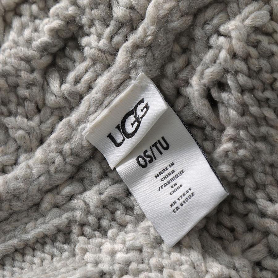 UGG（アグ） ニット帽 W KNIT CABLE HAT W F FUR POM 20060 レディース