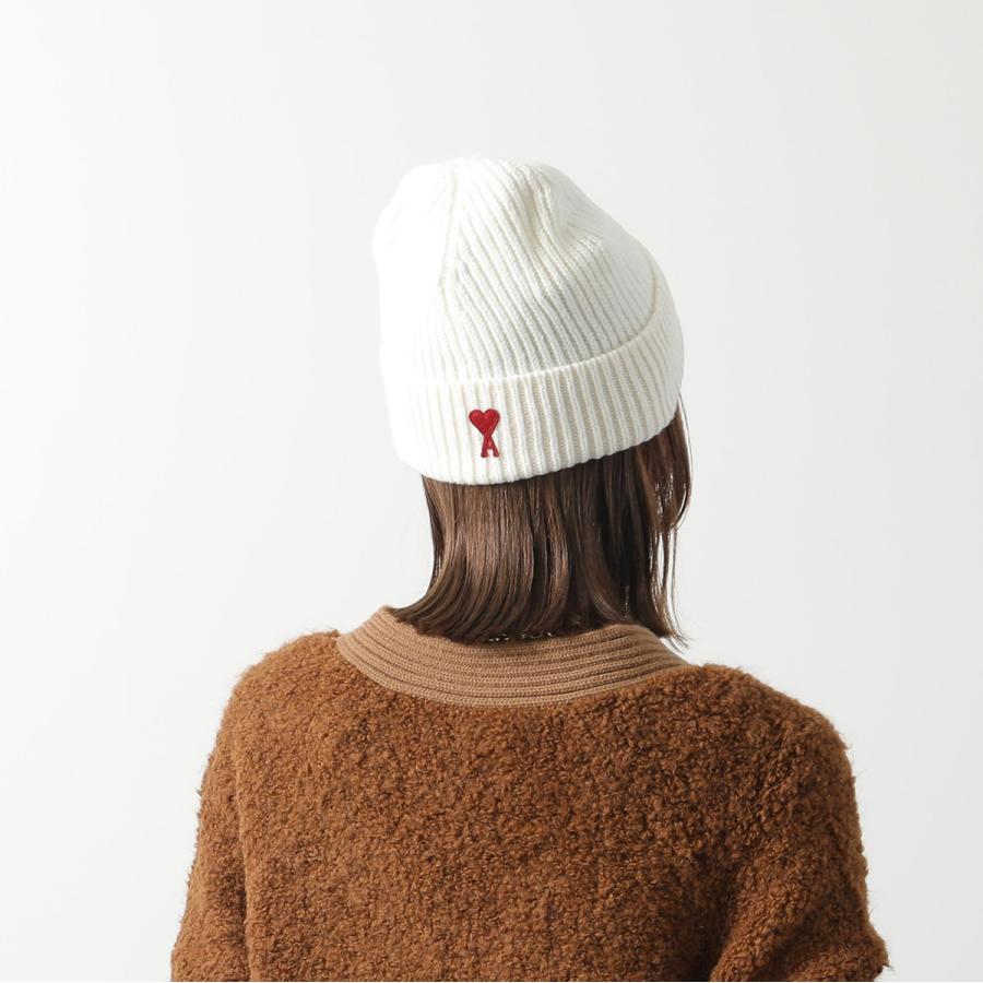 amiparis アミパリス ビーニー グレーニット帽 ami リブ編み ニット帽