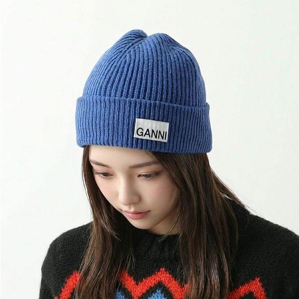 GANNI（ガニー） ニット帽 Light Structured Rib Knit Beanie A5118