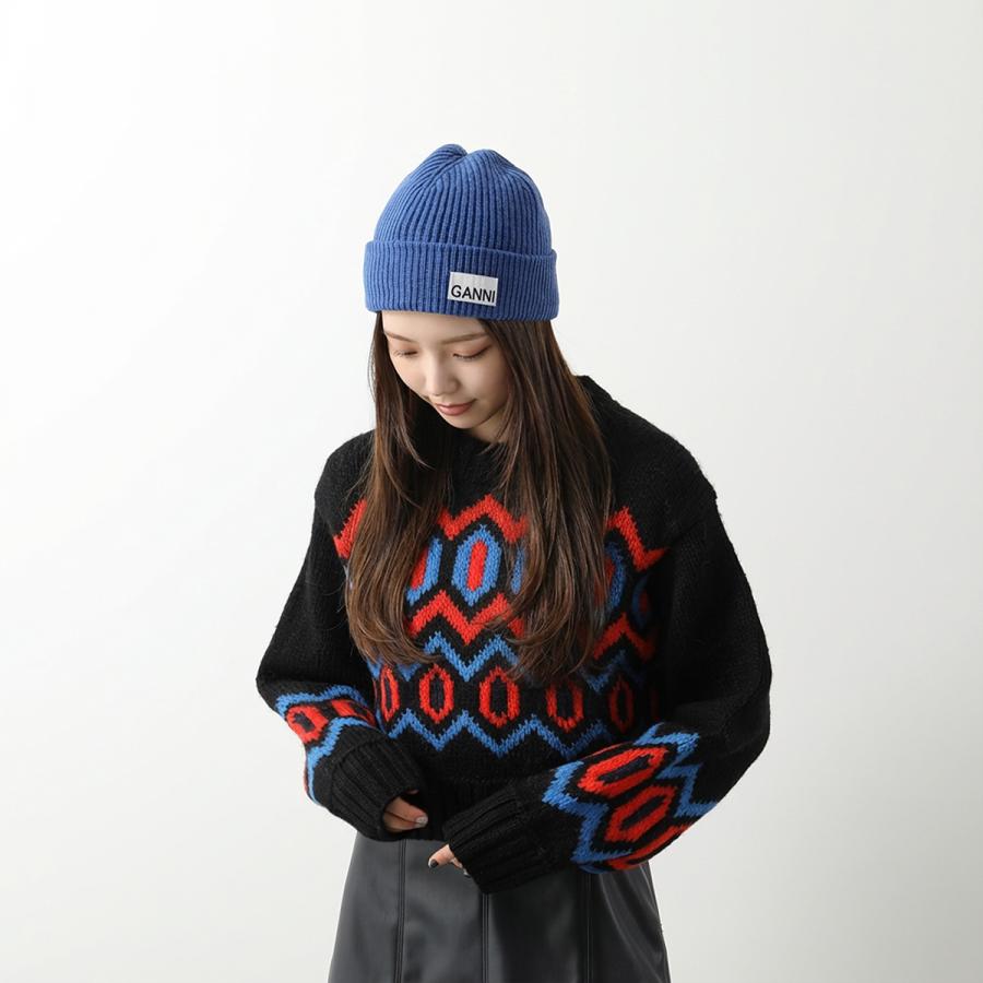 GANNI（ガニー） ニット帽 Light Structured Rib Knit Beanie A5118