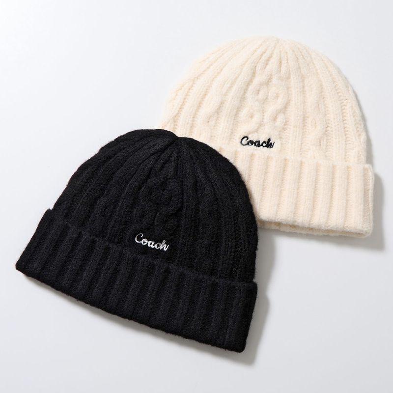 COACH（コーチ） ビーニー EMBROIDERED CABLE KNIT BEANIE CCL47