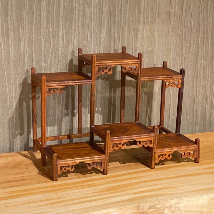 花梨 珍品棚 前後2段 飾り棚 和モダン 和風 かりん おしゃれ アジアン