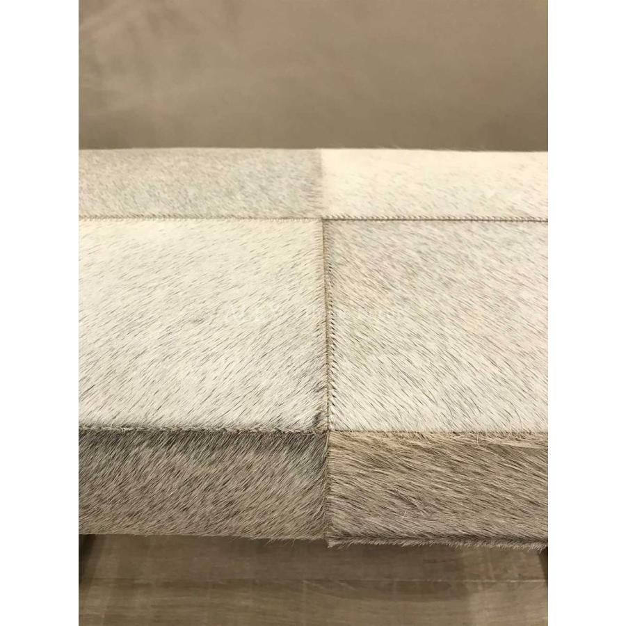 スツール リアルファー Large おしゃれ 北欧 玄関スツール グレー Grey