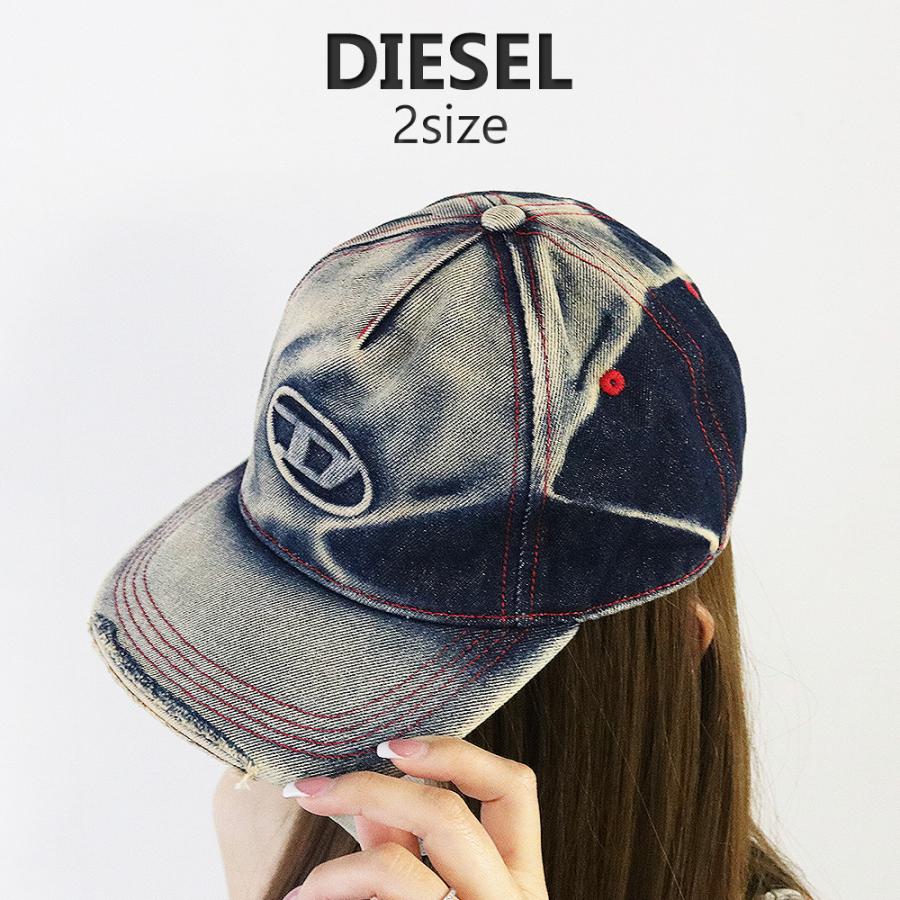 DIESEL C-Seymon デニムキャップ Dロゴ ダメージ Diesel】C-Seymon