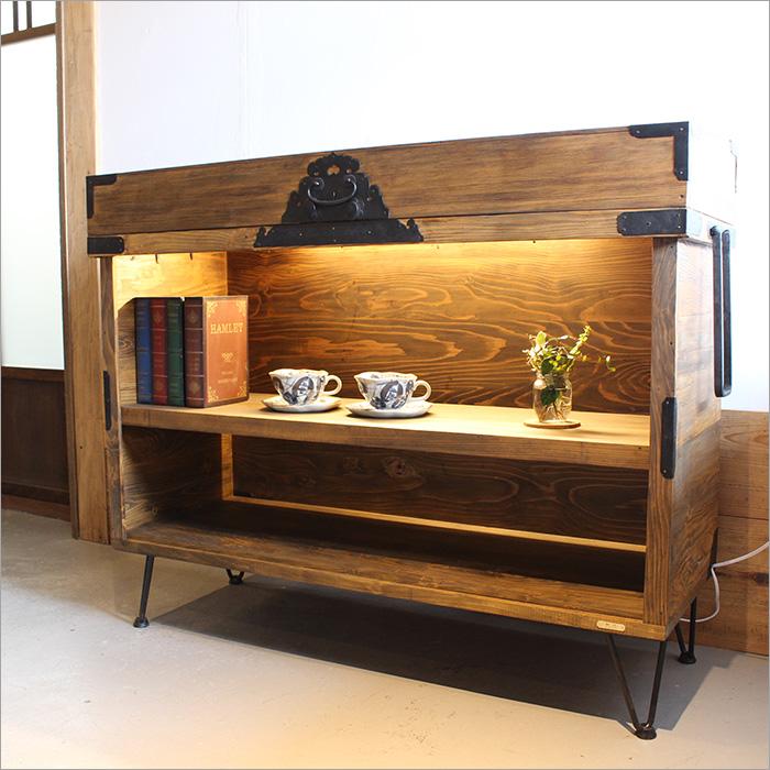 長持 シェルフ 木製 酒 棚 ディスプレイ 収納棚 和風 飾り棚 おしゃれ