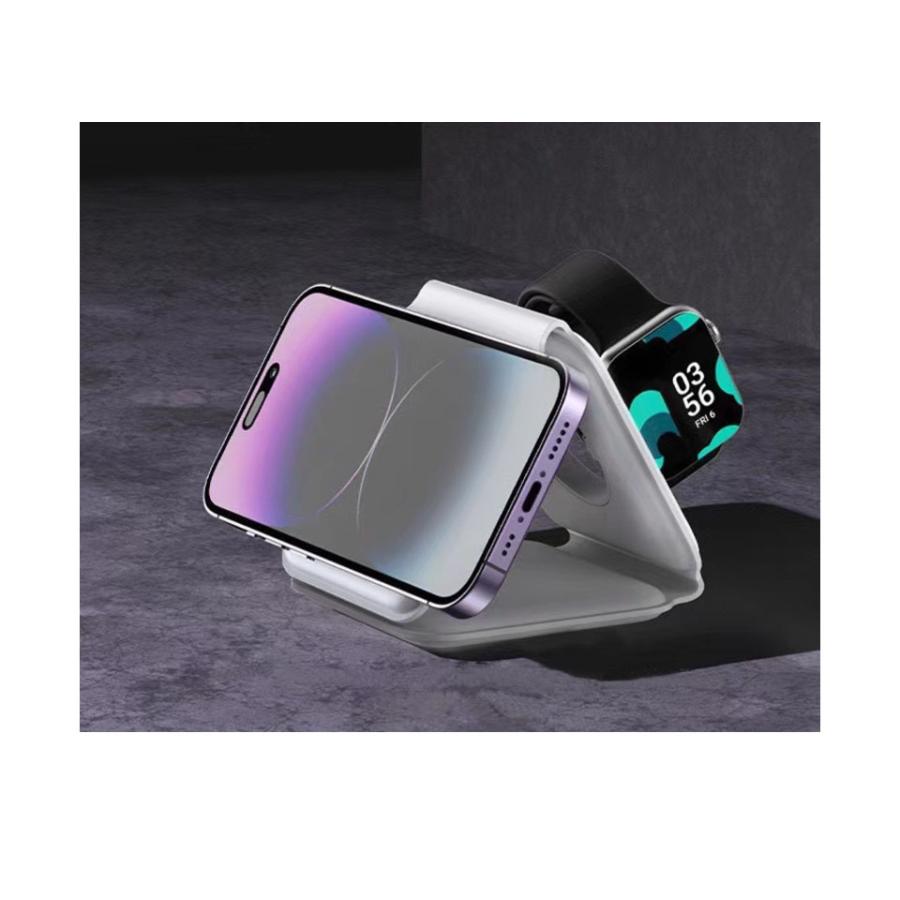 ワイヤレス充電器 3in1 折りたたみ Qi充電器 急速充電 マグネット充電