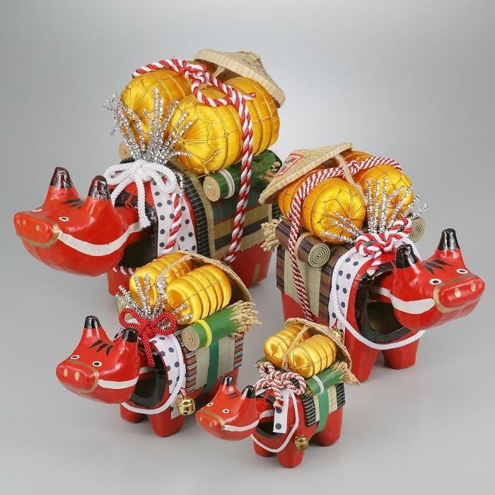 黄金べこ（8寸）日本のお土産会津張子赤べこ 約 25.0×20.0×10.5（cm