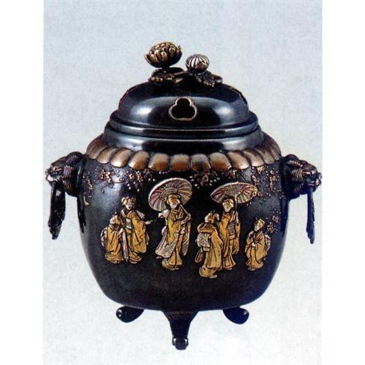 香炉 ｜香立て｜香炉 夏目獅子耳（元禄模様）｜大峰作 蝋型