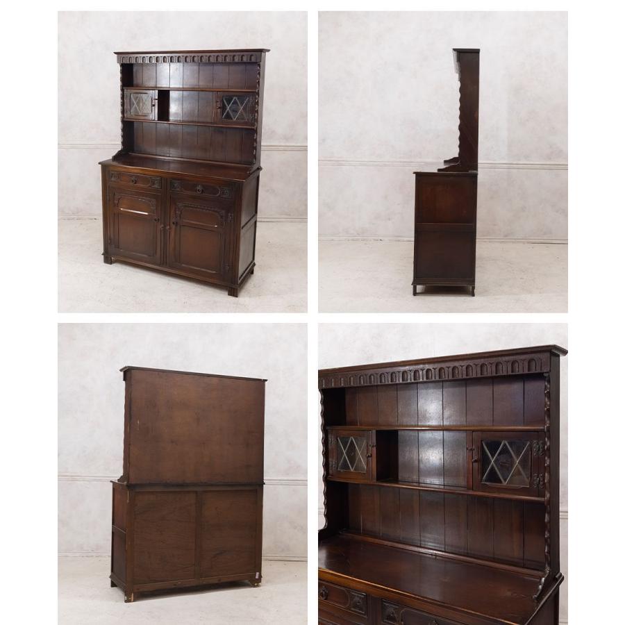 あちゃ 引き取り限定 アンティーク調 キャビネット 食器棚 シャビー