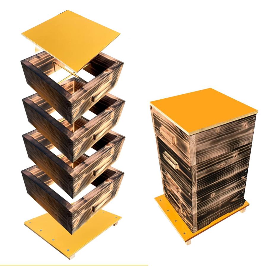 日本蜜蜂 巣箱 待ち箱 入居実績あり 2 個セット 日本蜜蜂 巣箱 4段