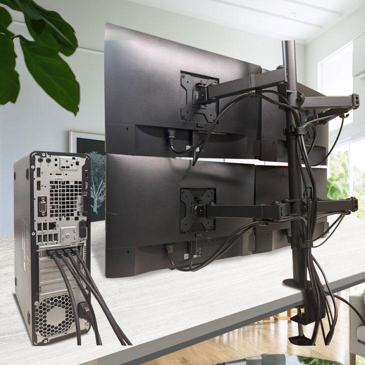 デイトレPC ＋ 22ワイドモニター4台 ＋ アーム トレーディングPC4