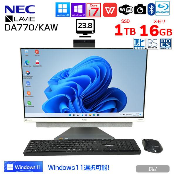 NEC LAVIE Desk DA770/KAW 中古 一体型デスク 地デジ Office Win10 or