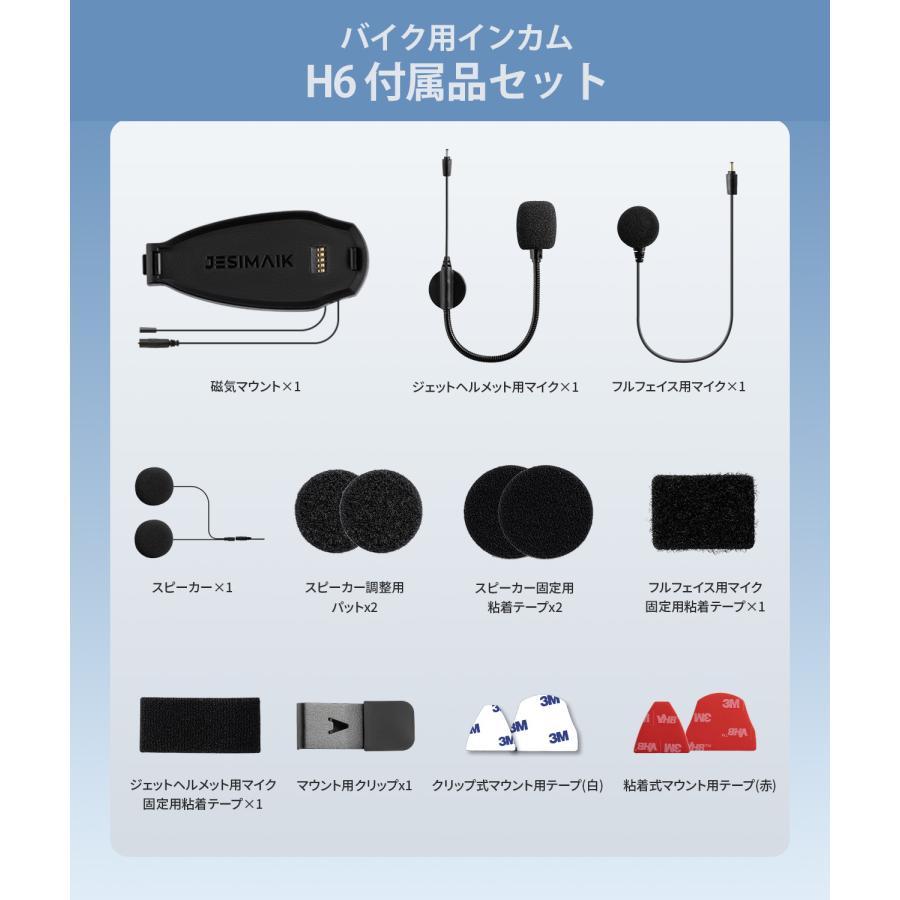 JESIMAIK バイク インカム 付属品セット R18Lite R16Pro H6 X6S 適用