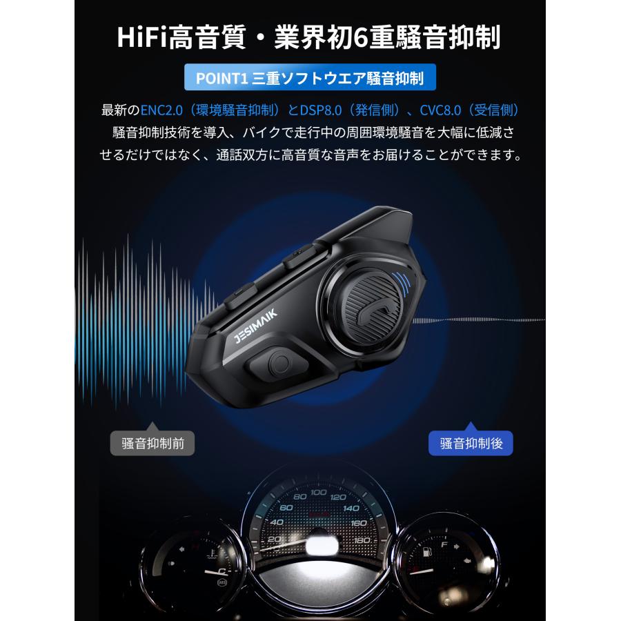 JESIMAIK 新店より購入と更にお得 2台セット インカムバイク用