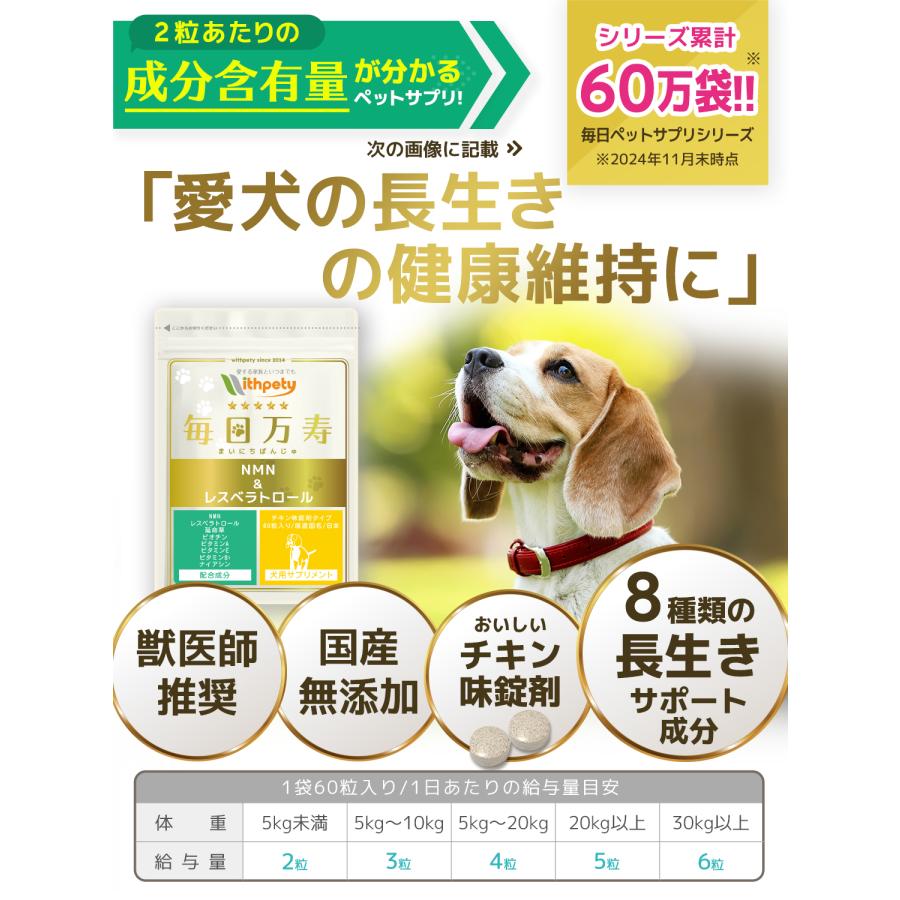 犬 NMN サプリ （NMN 3000mg /1袋あたり/国産純度99％/長生きの健康