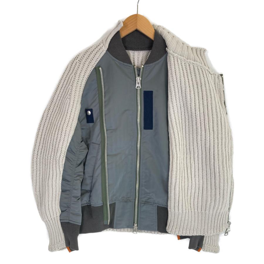 sacai（サカイ） 22AW 22ー02826M ニット切り替えジップアップブルゾン