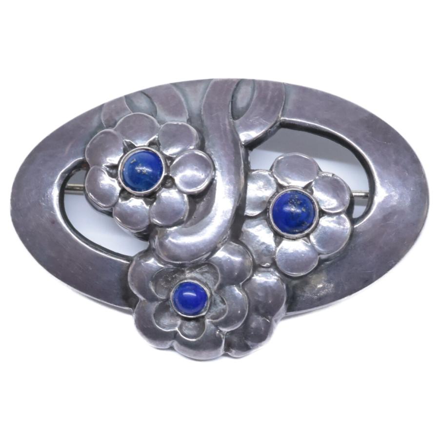 GEORG JENSEN ジョージジェンセン SV925 28 ラピスラズリ フラワー