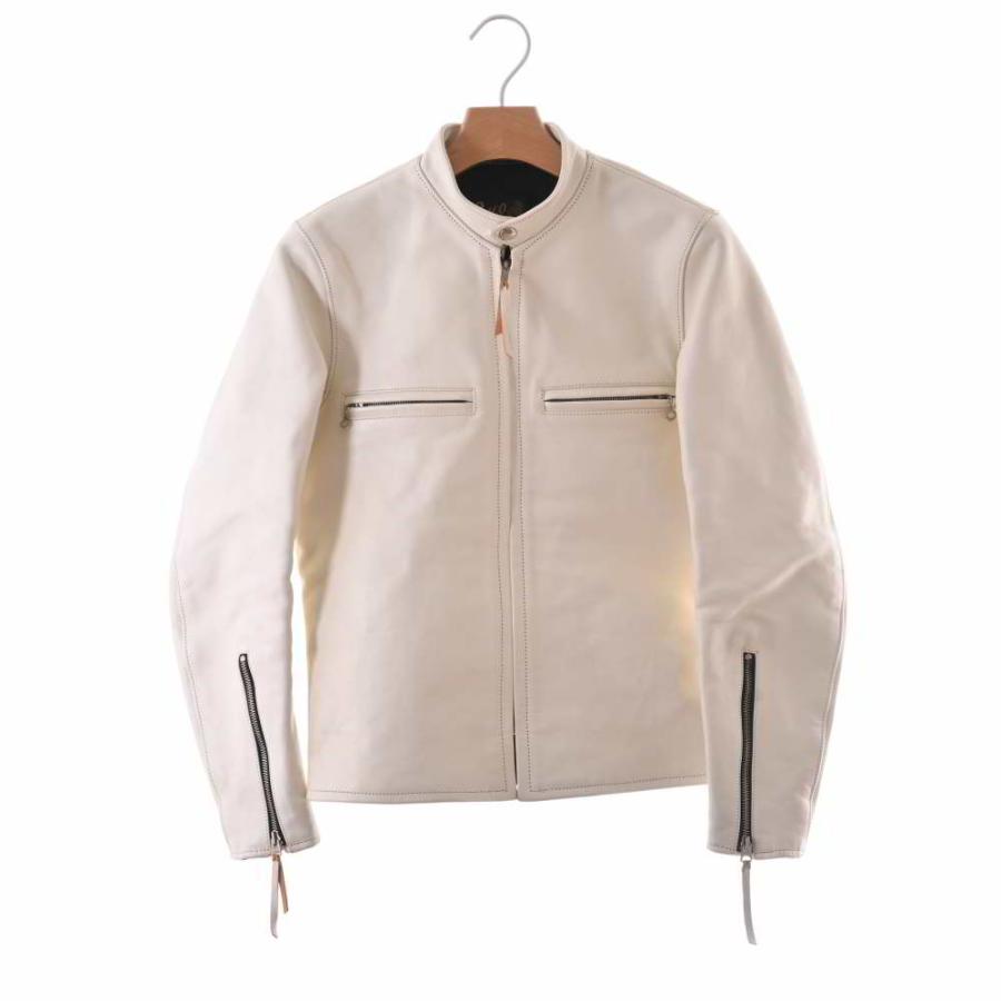 BUCO ブコ J-100 シングルライダース ジャケット 36 ホワイト メンズ