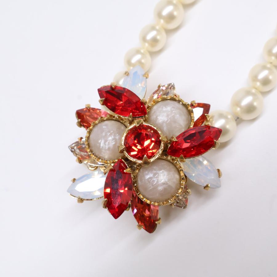 値下げ☆美品☆MIU MIU ミュウミュウ リボンモチーフ ビジューブローチ