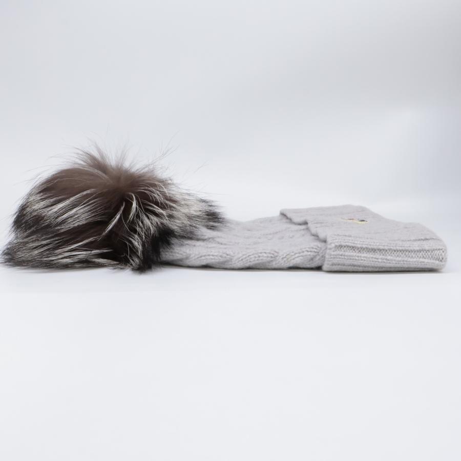 極美品】希少 モンクレール ニット帽 BERRETTO フォックスファー 黒 極