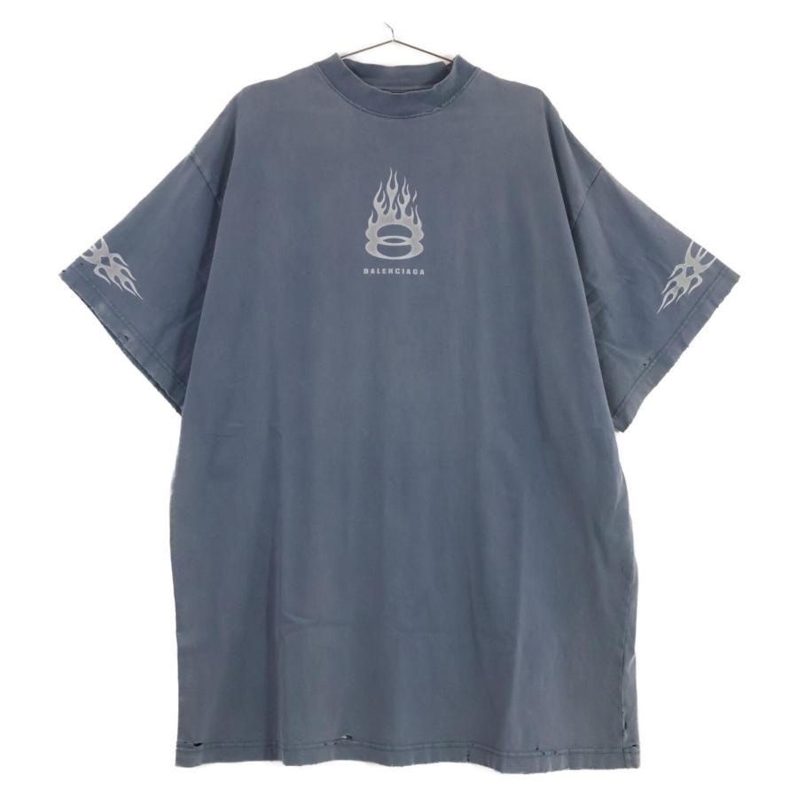 BALENCIAGA（バレンシアガ） 24年 787349 ロゴ デストロイ Tシャツ