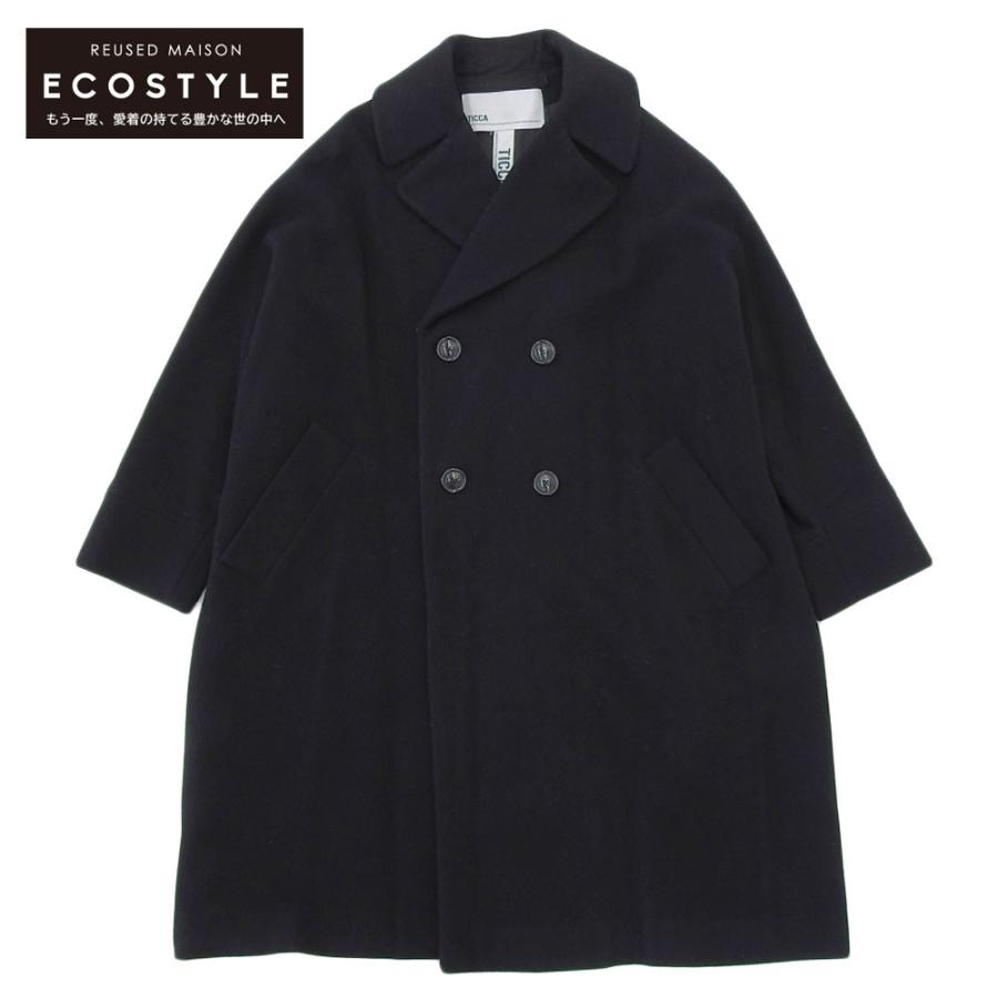 美品 TICCA ティッカ テント コート ウール レディース ブラック 黒