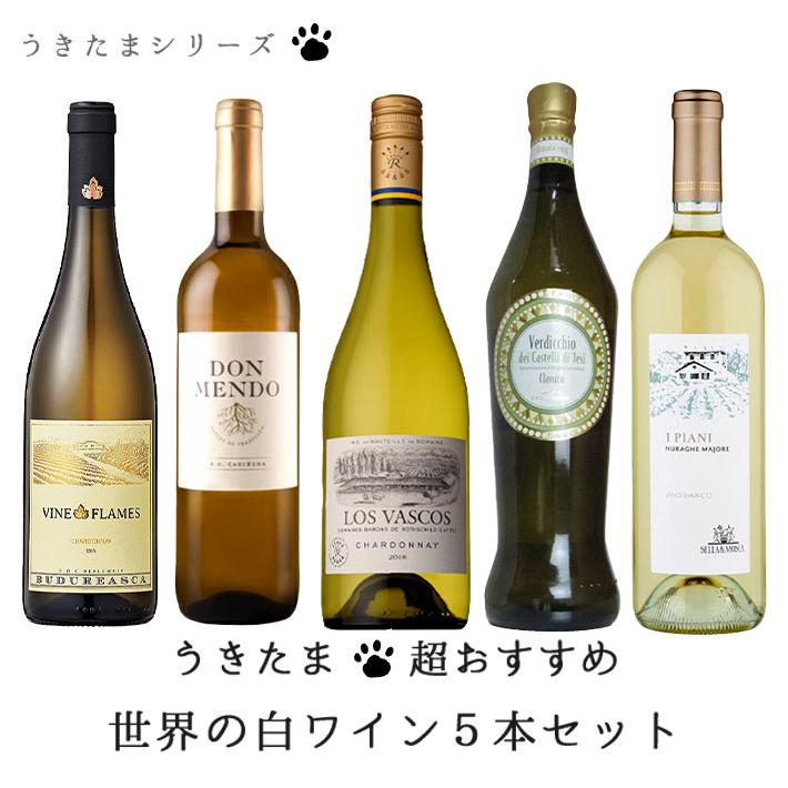 送料無料】うきたま 超おすすめ世界の白ワイン5本セット (白ワイン