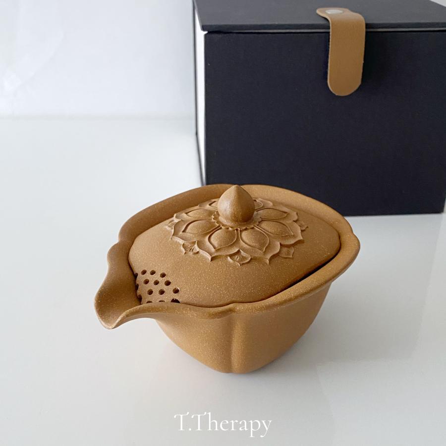 宜興 紫砂壷 朱泥 茶壺 蓋碗 急須 煎茶道具 宝瓶 箱付 (黄色) : お茶と