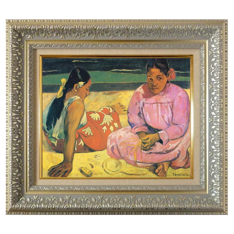 絵画 世界の名画シリーズ 額縁付 ポール・ゴーギャン 「タヒチの女