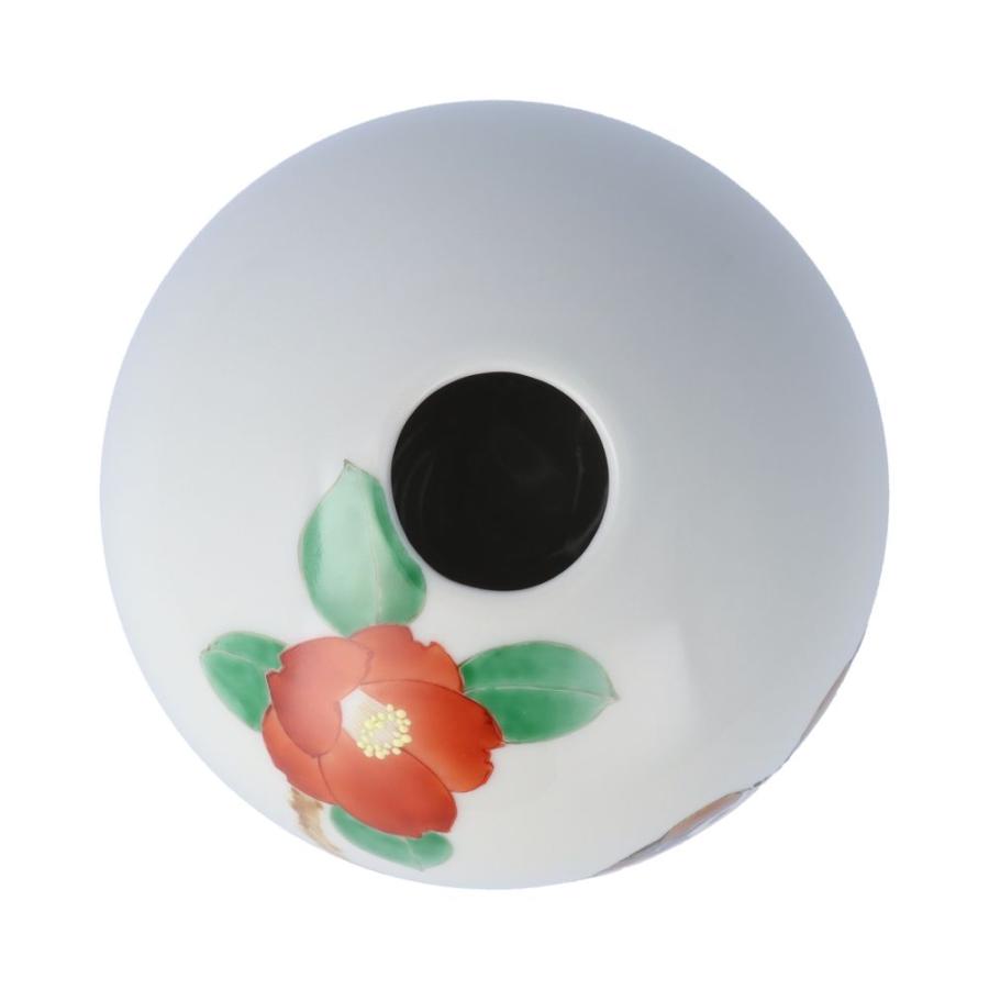 九谷焼 一輪生（丸型）椿二雀図/中村陶志人＜花瓶 花器 一輪生 人気