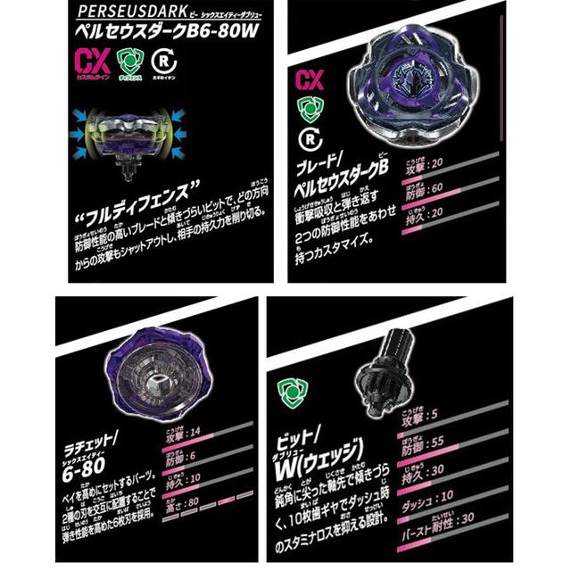 BEYBLADE X ベイブレードX CX-03 ブースター ペルセウスダーク B6-80W