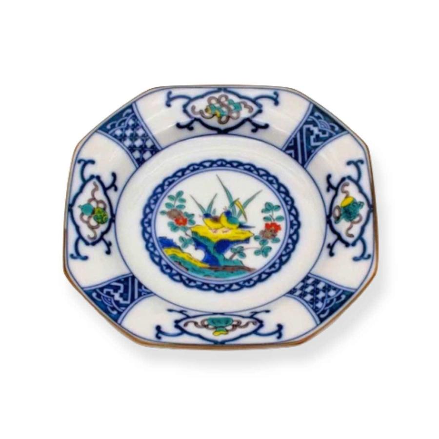 九谷焼 5号皿揃 染付宝紋花鳥 5枚 皿セット 中皿 取り皿 おしゃれ 日本