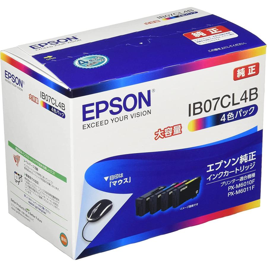 エプソン EPSON 純正インクカートリッジ IB07CL4B マウス 4色パック 大