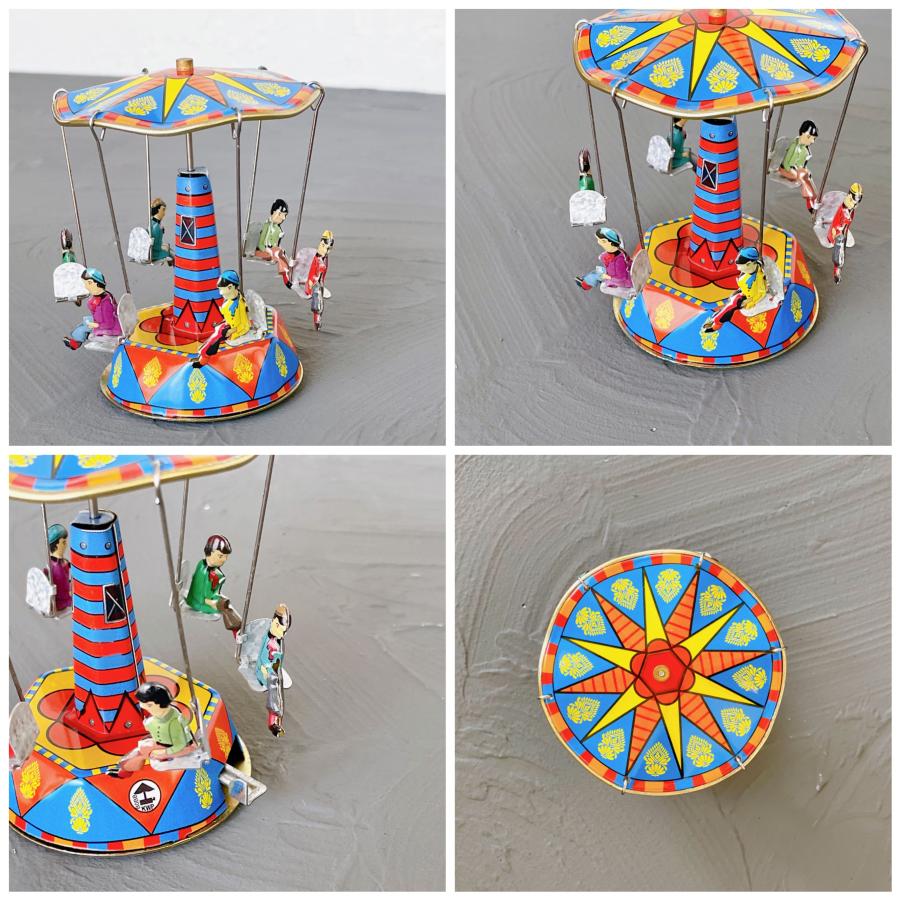 ブリキメリーゴーランド 回転台 回転 回転木馬 ブリキ 雑貨 おもちゃ
