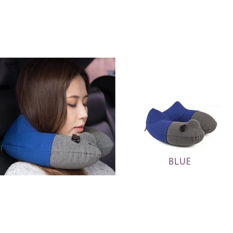 トラベルモール インフレータブルポンプネックピロー 旅行 便利グッズ