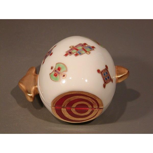 茶道具 香合 色絵 小槌（こづち）、京焼 高野 昭阿弥作、共箱 新品