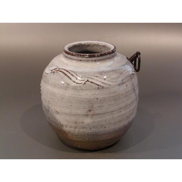 茶道具 飾壷 窯変釉 四耳壷 春峰 在銘 共箱 紐