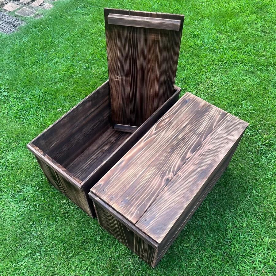 ピンクパンサー 焼き目 蓋付 りんご箱 1箱 × 蓋付 角箱 2箱 ピンク