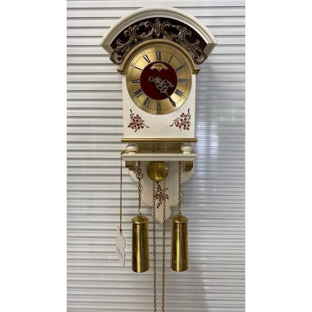 22861 J.WARMINK オランダ製 振り子時計 ホワイト デッドストック品